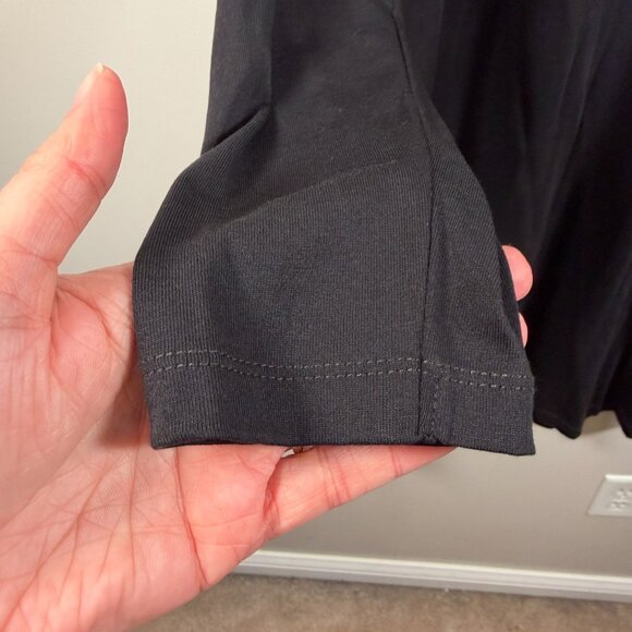 Gudrun Sjoden Tshirt Dress Size Medium Black Midi Organic Cotton Modal Lagenlook - Picture 5 of 10